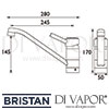 Bristan RUBY Easyfit Sink Mixer Kitchen Tap Dimensions